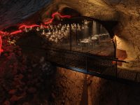 Cueva y pasarela del restaurante de la Isla de Santa Cruz, diseñador por MIL Studios